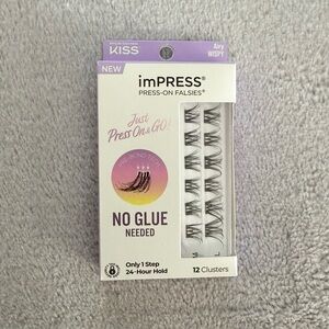 5/$25 🎆 NEW Kiss, Impress Press On Falsies Eyelash Clusters, Airy Wispy - 12 ct.